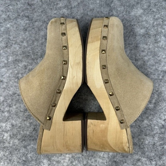Y2K STEVE MADDEN Wood Platform Clogs Womens Shoes Size 7.5 Chunky Suede Hippie - Picture 11 of 14
